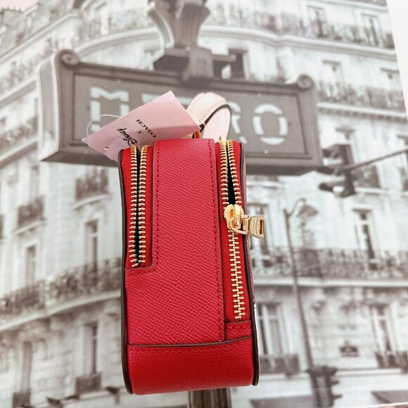 Coach CC377 Disney X Coach Box Crossbody With Cruella Motif IM/Red Apple Multi - Picture 4 of 8